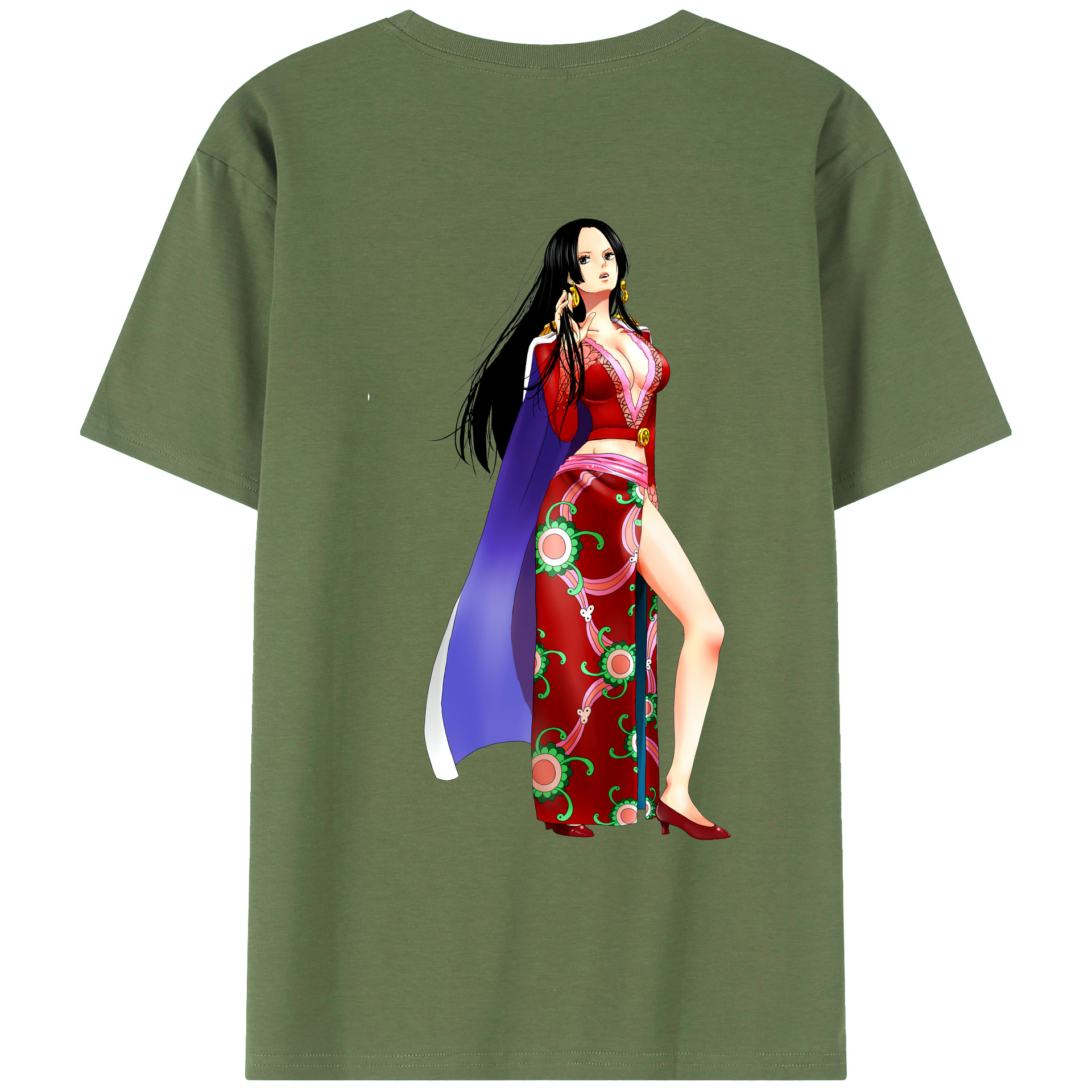 ワンピース ボア・ハンコック ONE PIECE Boa·Hancock 綿100％ メンズ半袖Tシャツ（バックプリント） 通気性